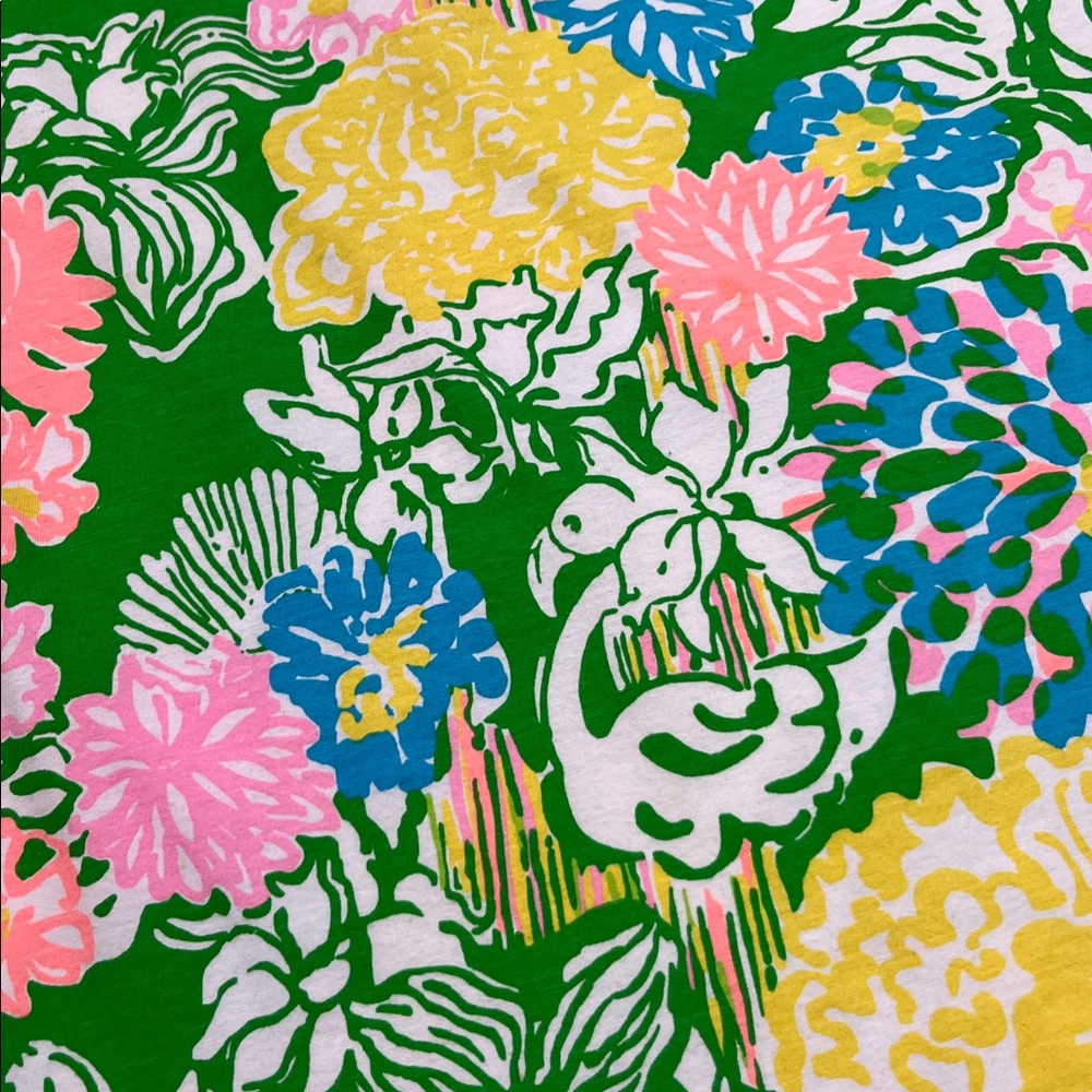 LILLY PULITZER "Palmetto Hibiscus" Palm Beach Preppy Summer Pima Cotton Dress L - Picture 8 of 16